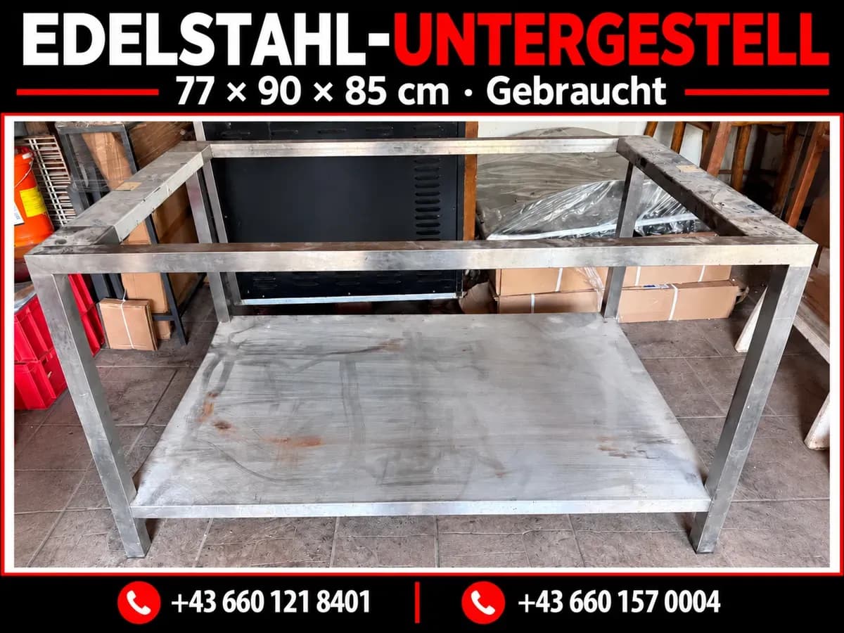 Edelstahl Arbeitstisch / Untergestell - 77 × 90 × 85 cm