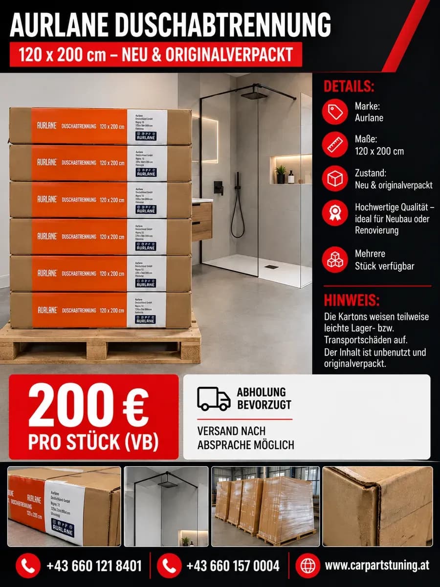 Aurlane Duschabtrennung / Duschwand 120 × 200 cm - NEU & originalverpackt