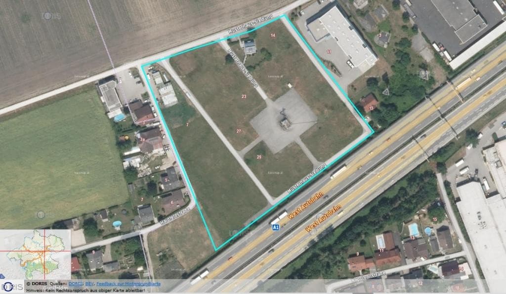 Grundstück mit B und MB Widmung direkt an der A 1 und an der Autobahnauffahrt KAUFPREIS AUF ANFRAGE - Bild 1