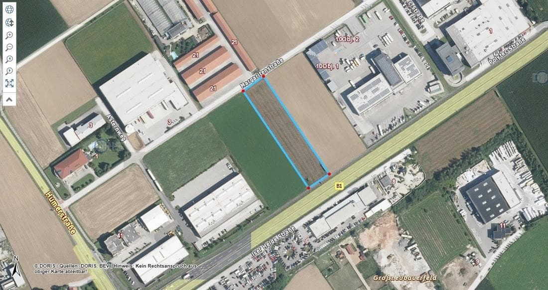 Grundstück mit B Widmung - Wir bauen auch ihr Wunschhalle