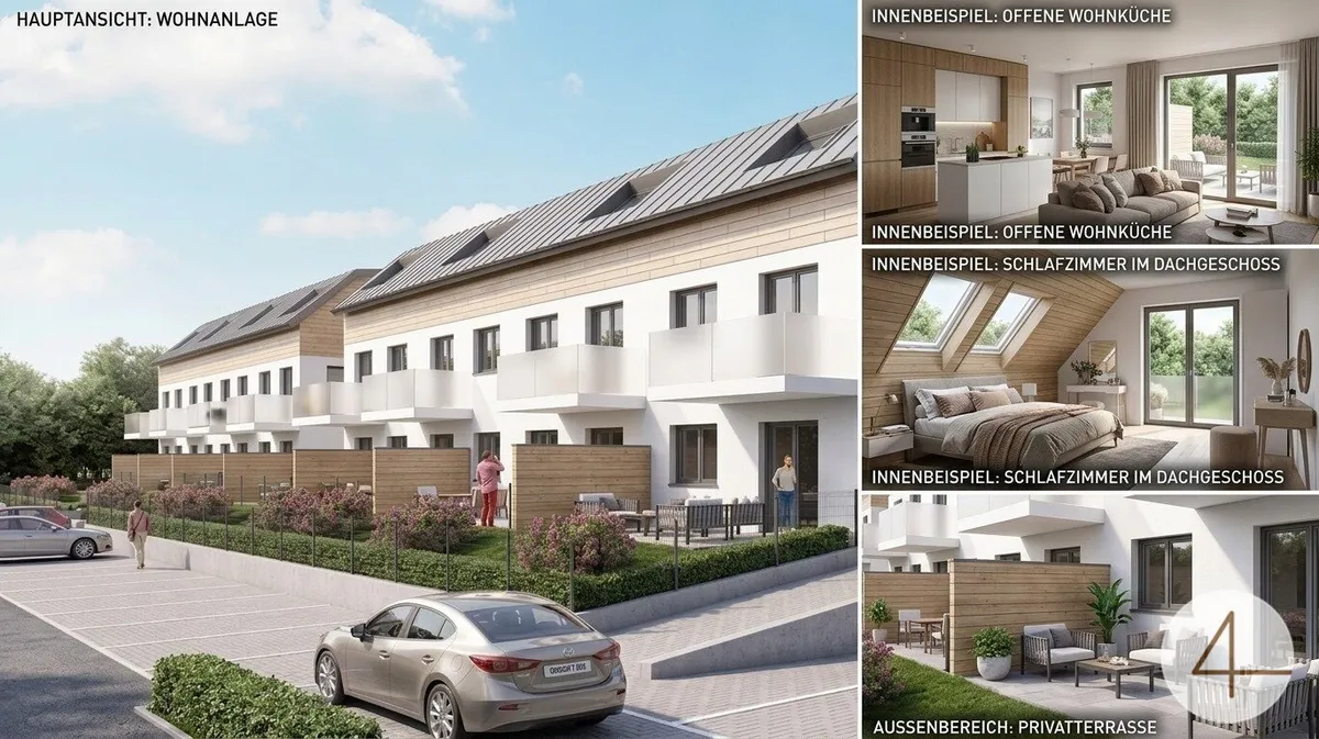 Sonnige Eck-Terrassenwohnung mit Eigengarten - Bild 1