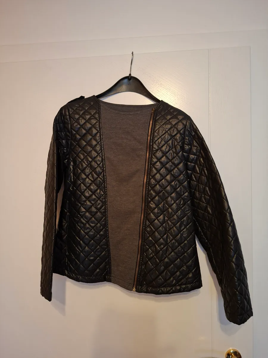 Moderne Steppjacke in Lederoptik (Schwarz) - Gr. 38 - NEU! - image 1