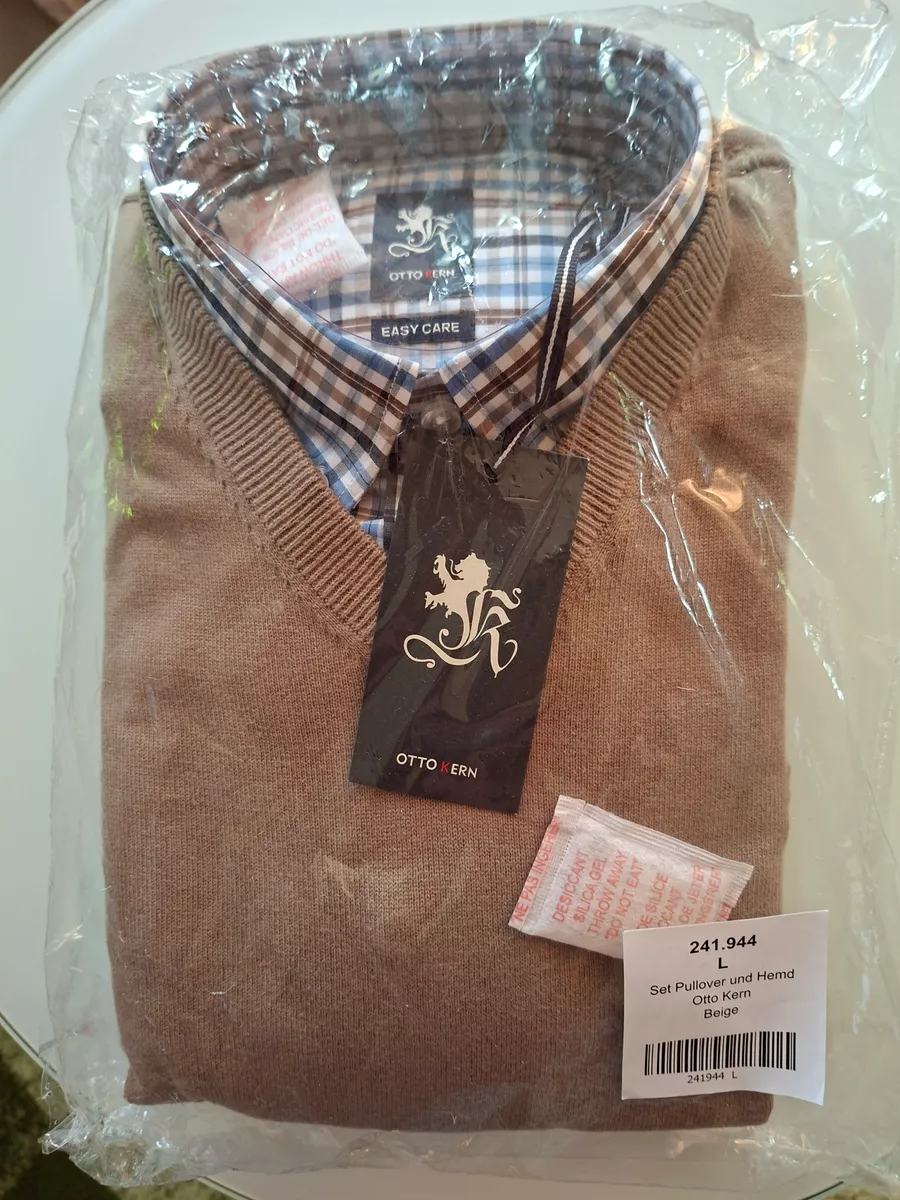 Otto Kern Herren-Set: Pullover & Easy Care Hemd | Gr. L | NEU & OVP