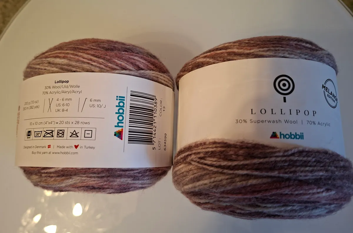 4x Hobbii Lollipop Melange Wolle (insgesamt 800g) - Farbe 13, Neu!