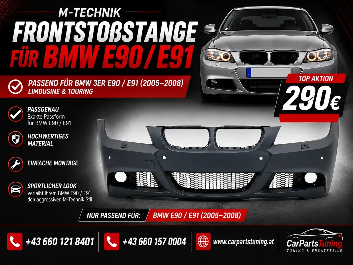 Frontstoßstange passend für BMW 3er E90 Limousine E91 Touring VFL (2005-2008) M-Technik Design