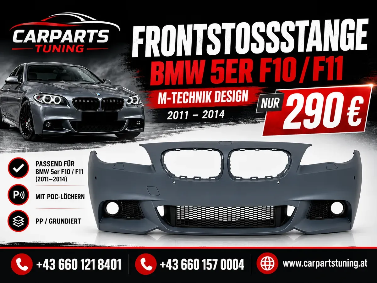 Frontstoßstange passend für BMW 5er F10 F11 (2011-2014) M-Technik Design ohne Nebelscheinwerfer