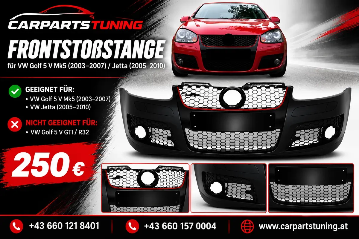 Frontstoßstange geeignet für VW Golf 5 V Mk5 (2003-2007), Jetta (2005-2010) GTI-Design