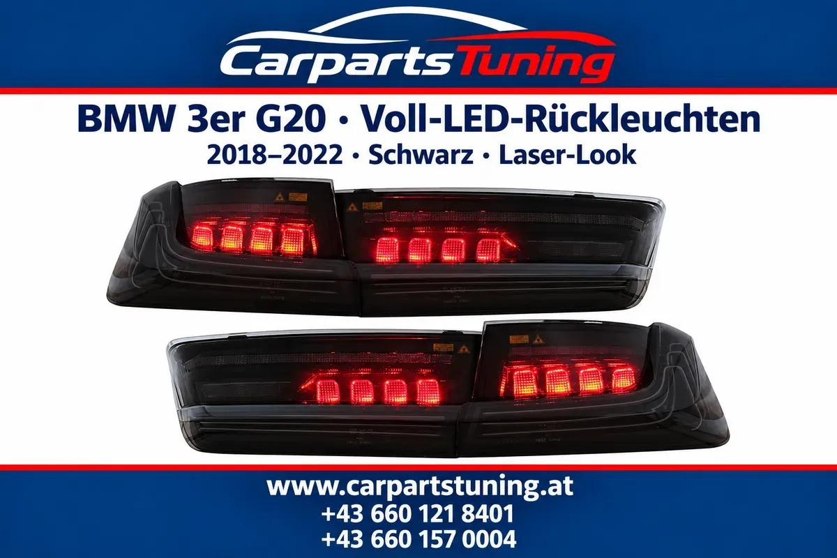 BMW 3er G20 Limousine 2018-2022 Voll-LED-Rückleuchten schwarz Laser-Look dynamisch