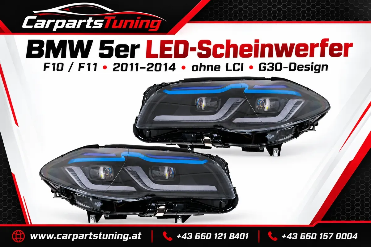 BMW 5er F10 F11 ohne LCI 2011-2014 LED-Scheinwerfer G30-Design Satz