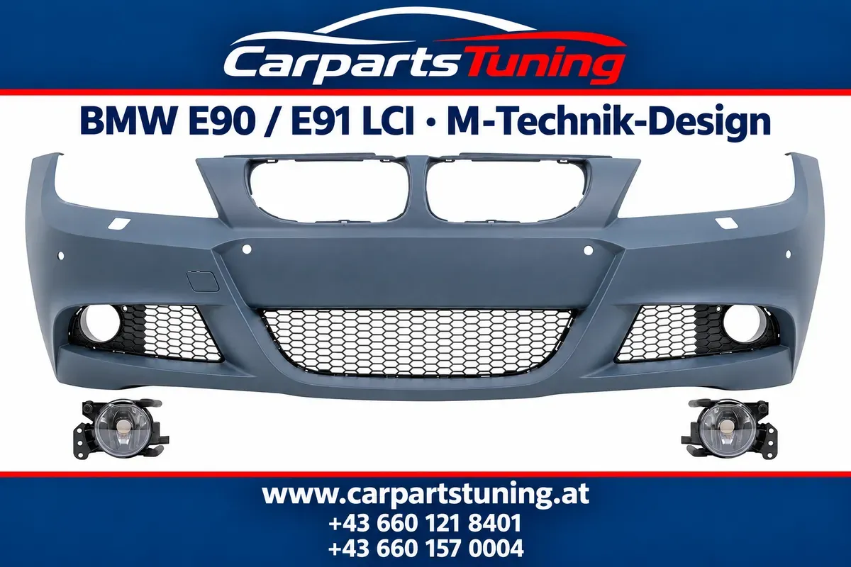 BMW E90 E91 LCI 2008-2011 Frontstoßstange M-Technik-Design mit PDC, SRA und Nebelscheinwerfern