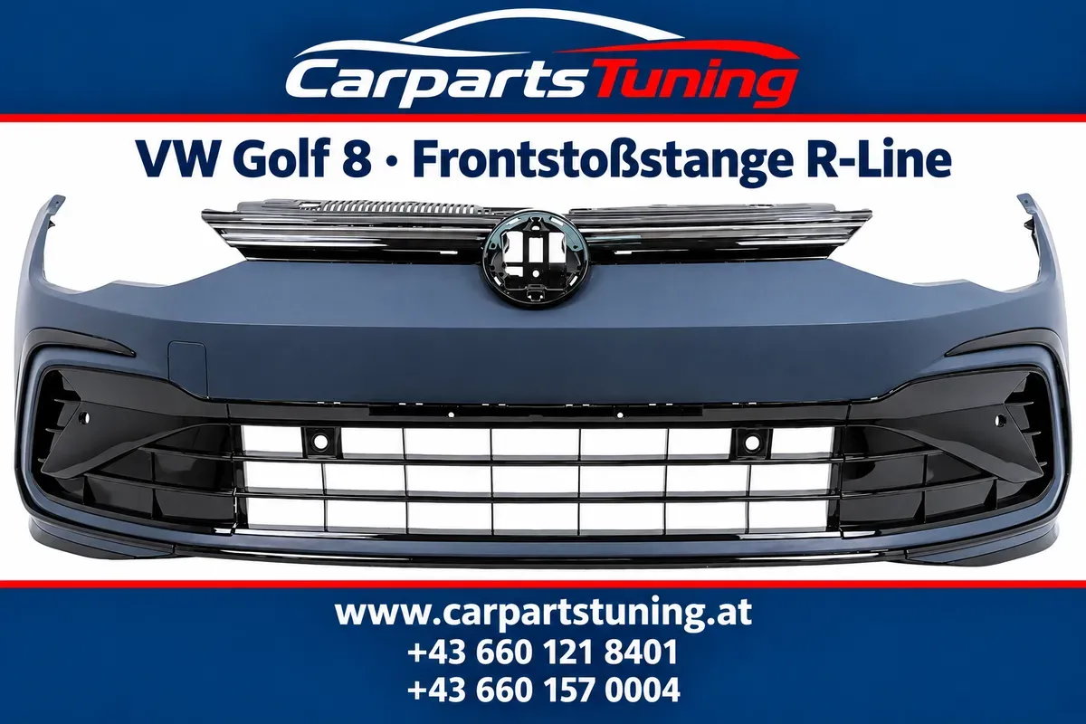 VW Golf 8 2020-2023 Frontstoßstange R-Line-Design mit Kühlergrill und PDC