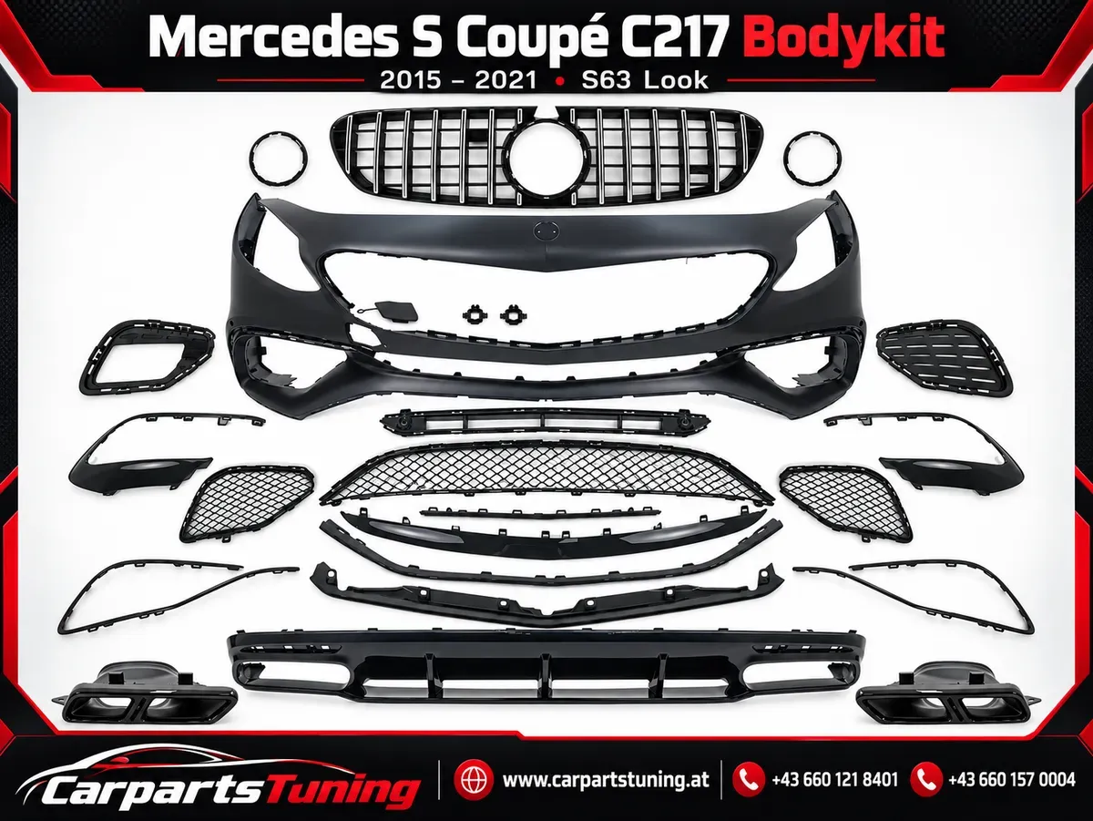 Bodykit Mercedes S Coupé C217 2015-2021 S63 Look Grill Diffusor Endrohre