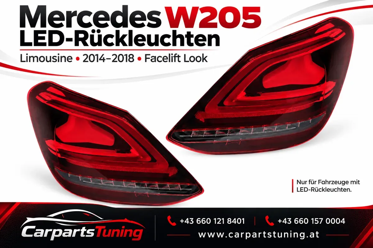 Mercedes W205 LED-Rückleuchten | Limousine 2014-2018 | Facelift Look