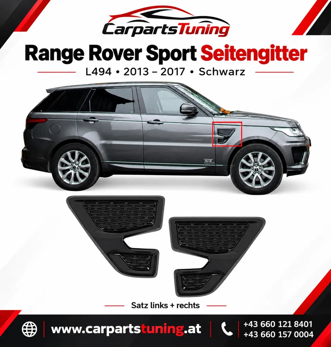 Range Rover Sport L494 Seitengitter | 2013-2017 | Schwarz | Satz