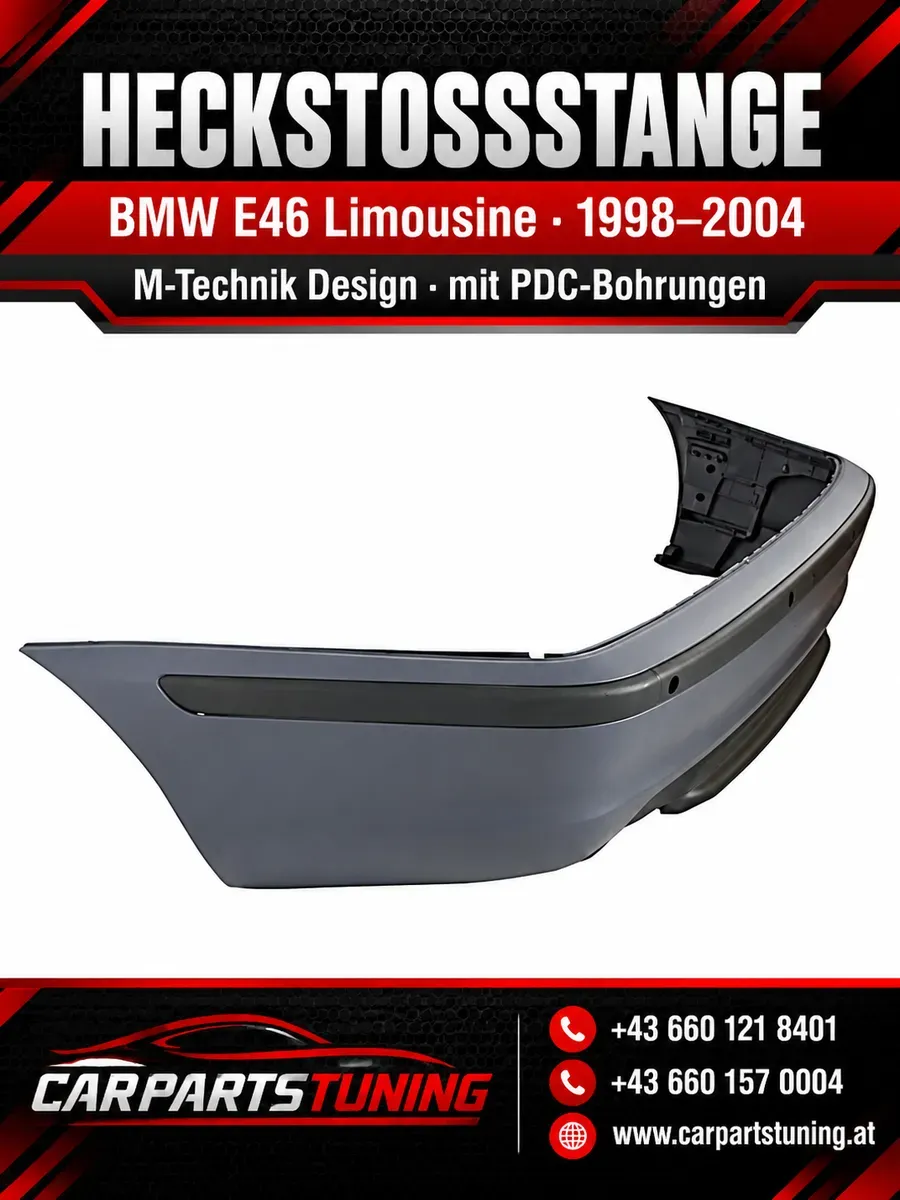 Heckstoßstange passend für BMW 3er E46 4D Limousine (1998-2004) M-Technik Design mit PDC Löchern