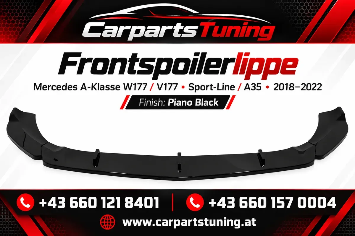Stoßstange Spoilerlippe vorne passend für Mercedes A-Klasse W177 V177 Sport-Line / A35 (04.2018-2022) Piano Black