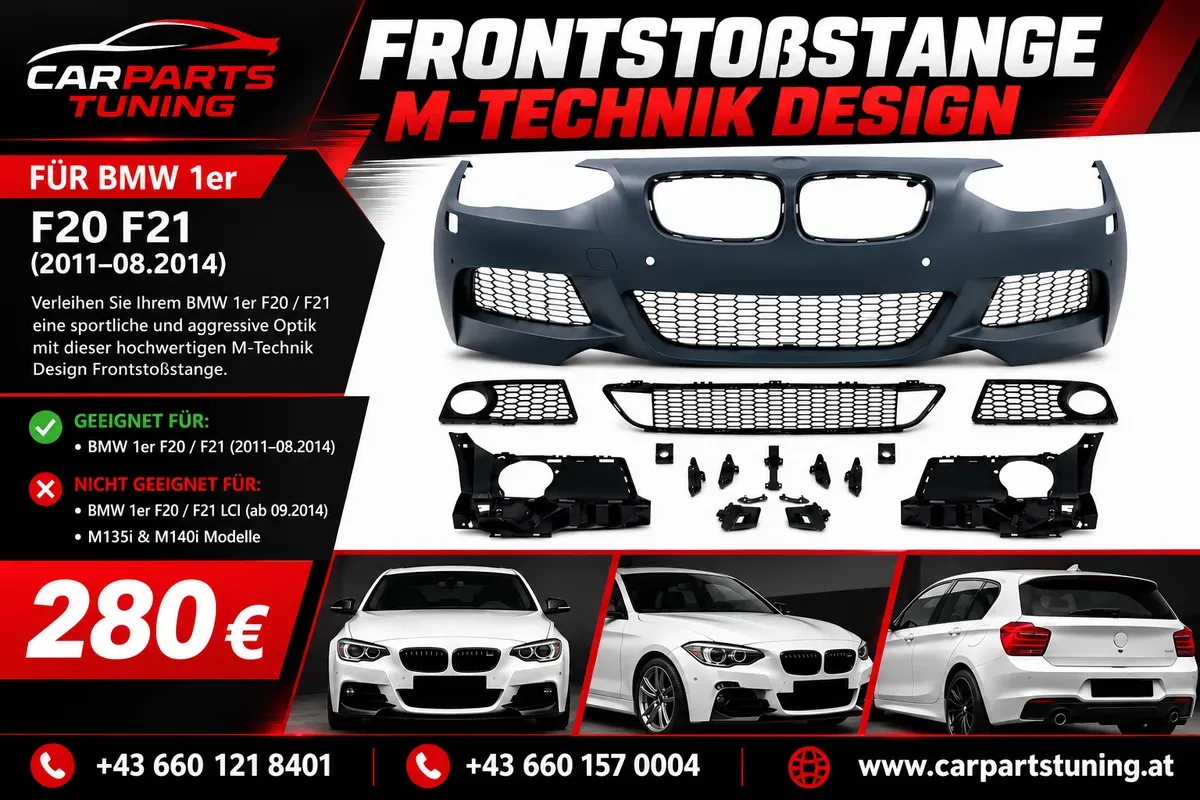 Frontstoßstange geeignet für BMW 1er F20 F21 (2011-08.2014) M-Technik Design