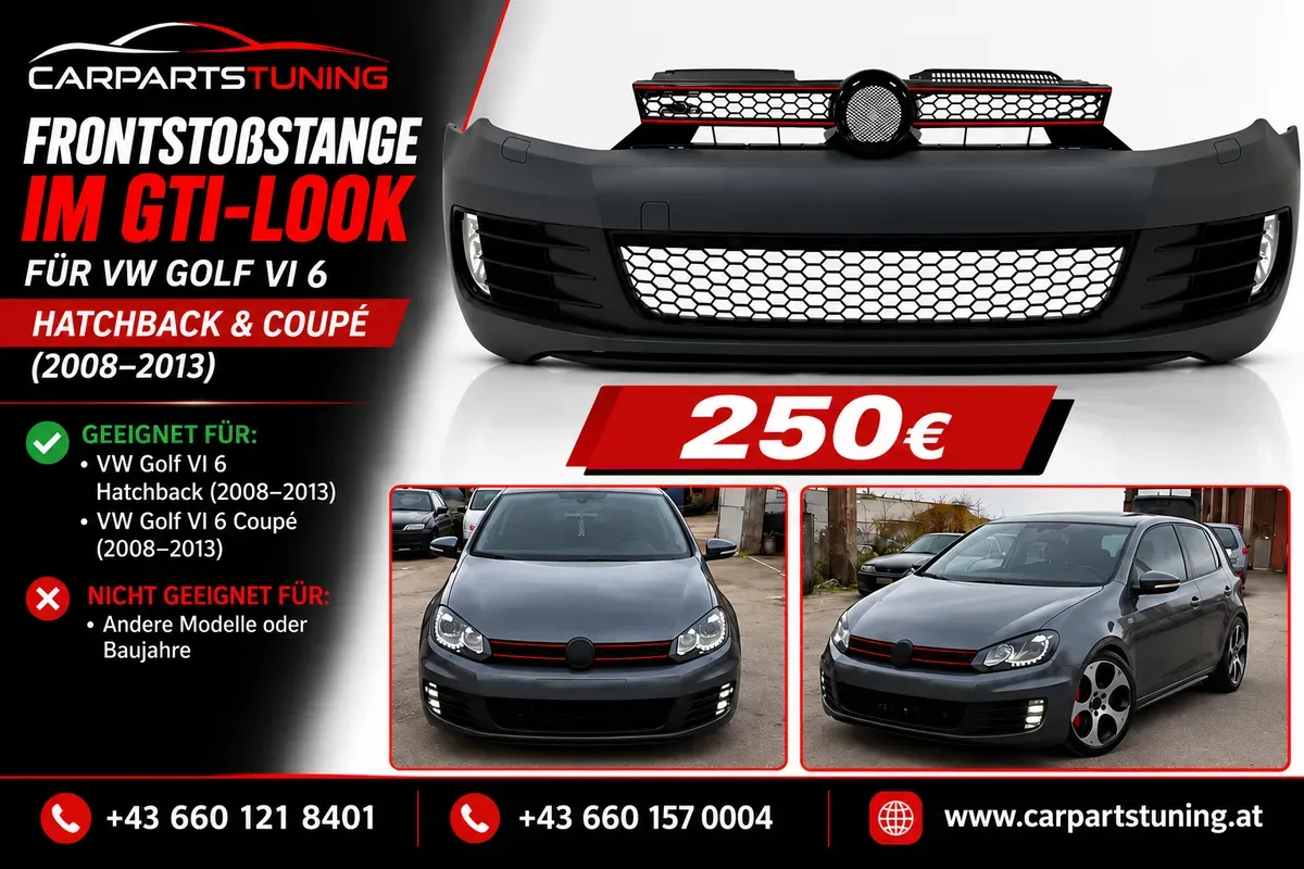 Frontstoßstange geeignet für VW Golf VI 6 Hatchback Coupé (2008-2013) GTI-Look