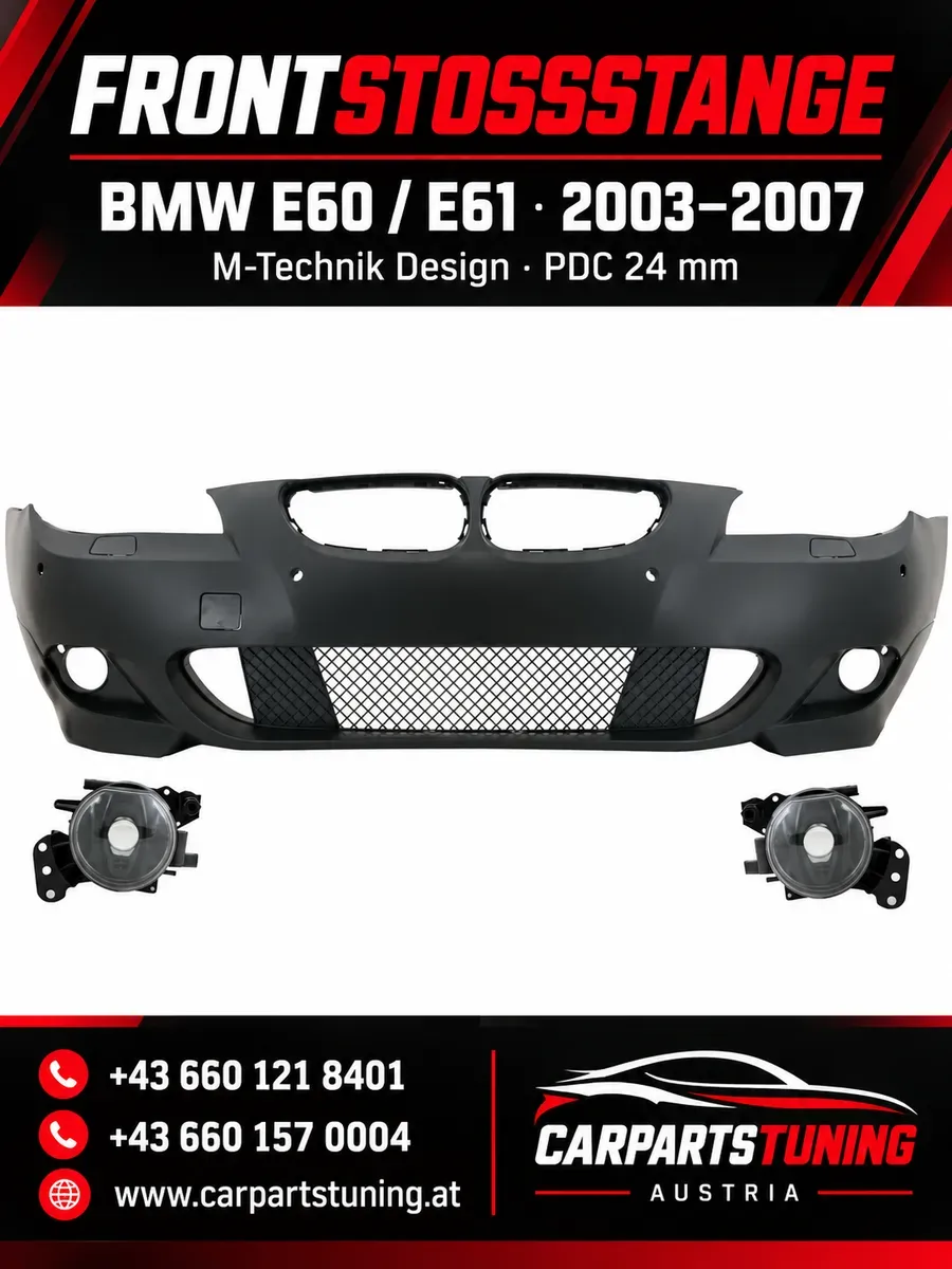 Frontstoßstange passend für BMW 5er E60 E61 (2003-2007) M-Technik Design PDC 24mm