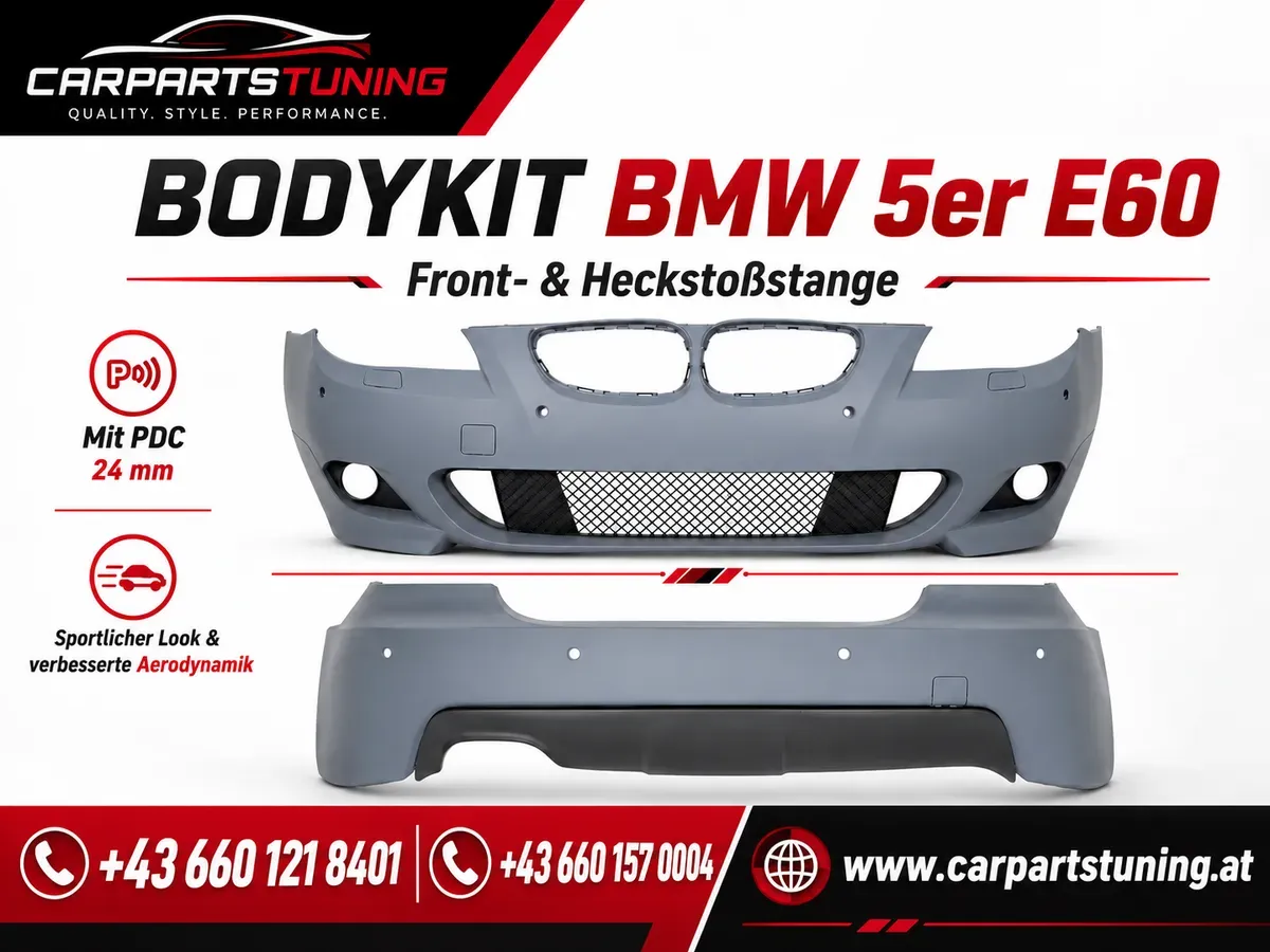 Bodykit passend für BMW 5er E60 (2003-2007) M-Technik Look mit PDC 24mm