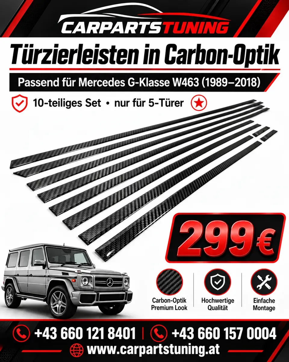 Mercedes G-Klasse W463 Türzierleisten Carbon-Optik | 1989-2018 | 10-teilig