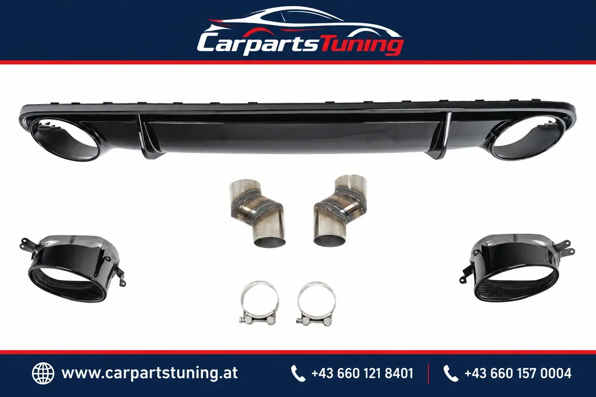 Audi A4 B8 2007-2011 Heckdiffusor mit schwarzen Endrohren - RS4-Look