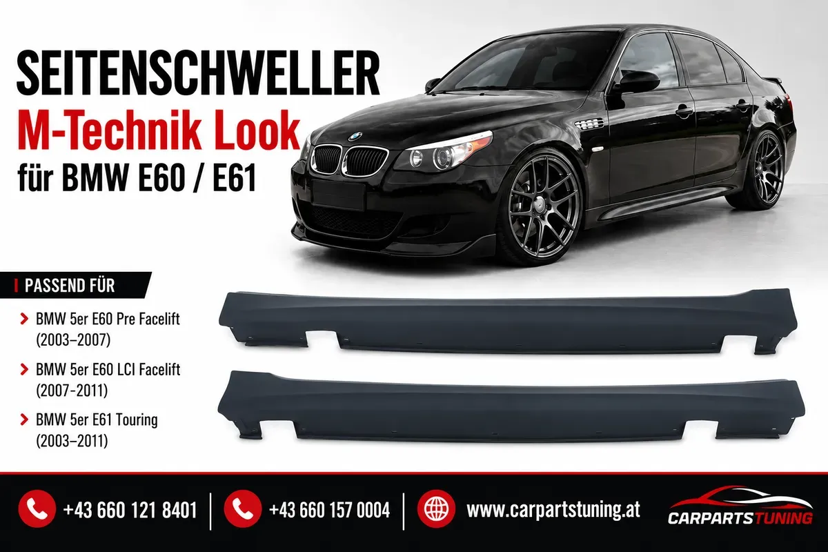 Seitenschweller passend für BMW 5er E60 E61 (2003-2011) LCI Non LCI M-Technik Look