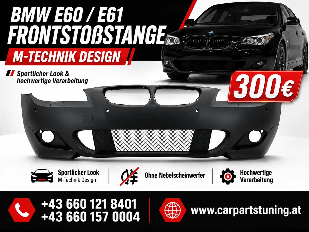 Frontstoßstange passend für BMW 5er E60 E61 (2003-2007) M-Technik Design ohne Nebelscheinwerfer