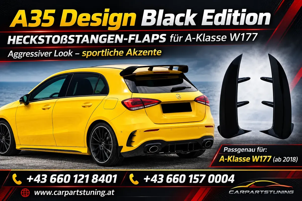 Mercedes A-Klasse W177 Heckstoßstangen-Flaps A35 Design - Black Edition