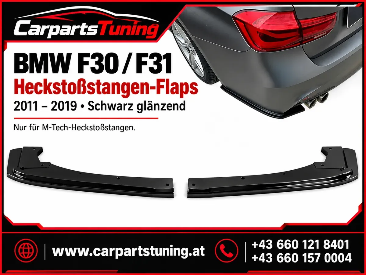BMW F30 F31 Heckstoßstangen-Flaps | 2011-2019 | M-Tech | Schwarz