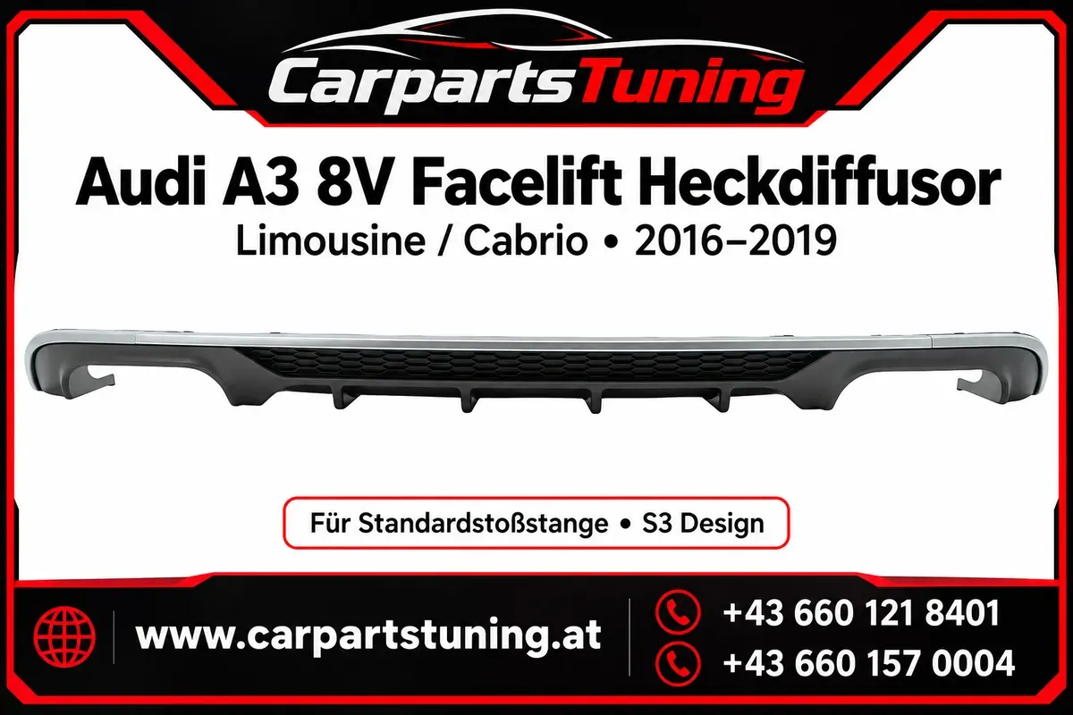 Audi A3 8V Facelift Heckdiffusor S3 Design | 2016-2019 | Limousine / Cabrio