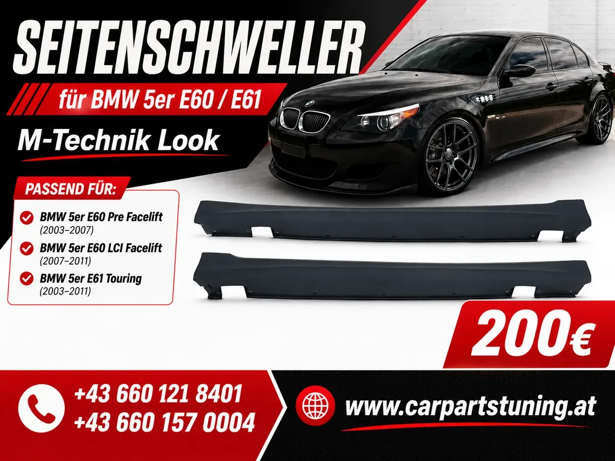 Seitenschweller passend für BMW 5er E60 E61 (2003-2011) LCI Non LCI M-Technik Look